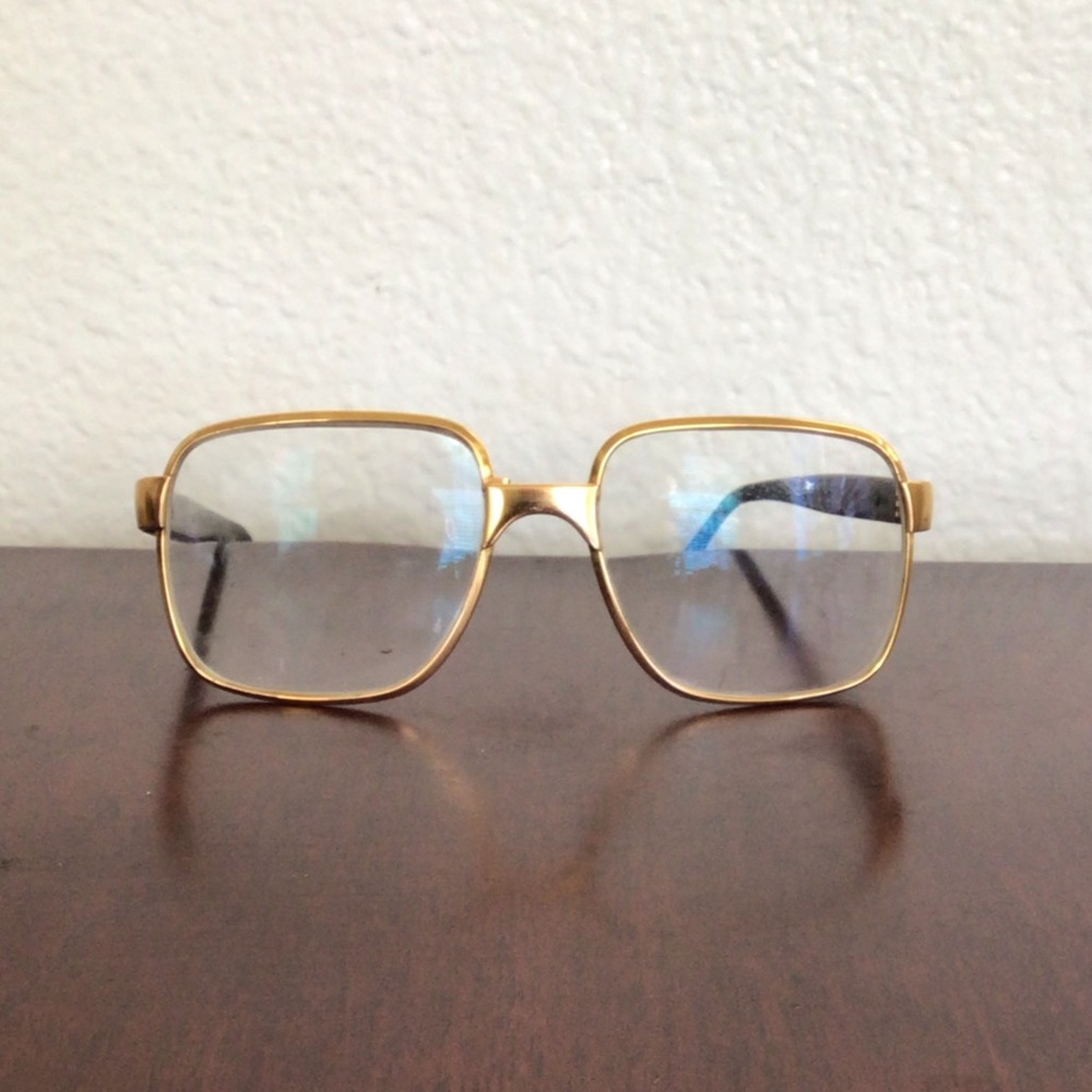 Metzler Vintage Gold Square Men's Eyeglasses Frames